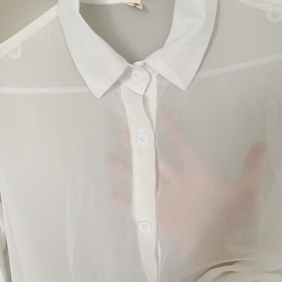 Sheer Chiffon Summer Dress Shirt - Picture 2 of 4